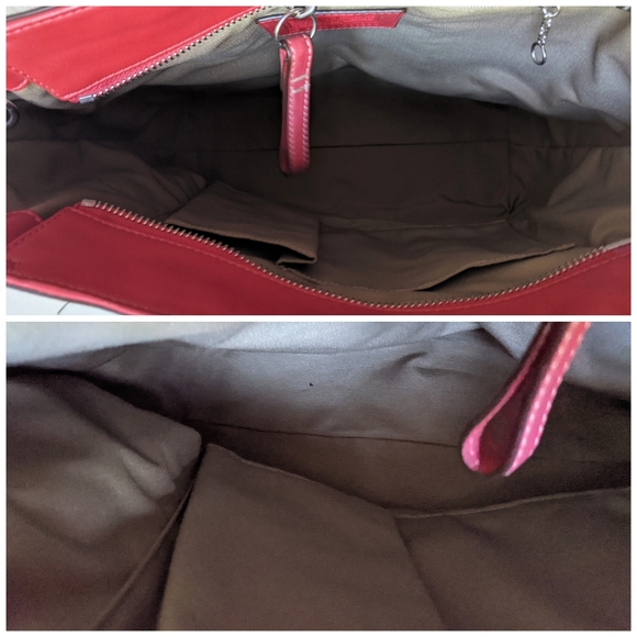 Coach Red Leather Gallery Lunch Shopper Tote - Picture 11 of 13